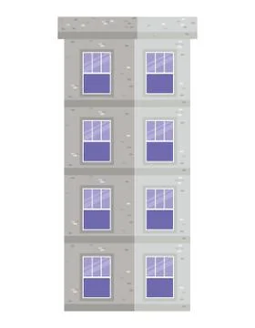 Isolated windows outside gray building vector design Ilustración de archivo