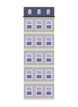 Isolated windows outside gray building vector design Ilustración de archivo