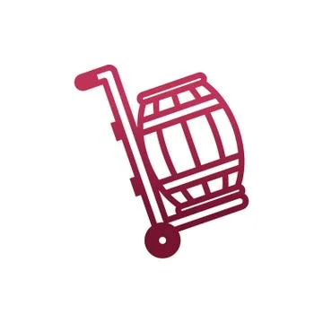 Isolated wine barrel over cart vector design Ilustração Stock