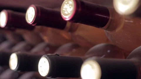Isolated wine bottles Stock Footage