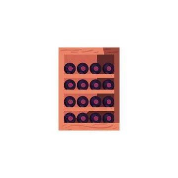 Isolated wine bottles inside box vector design Illustrazione stock