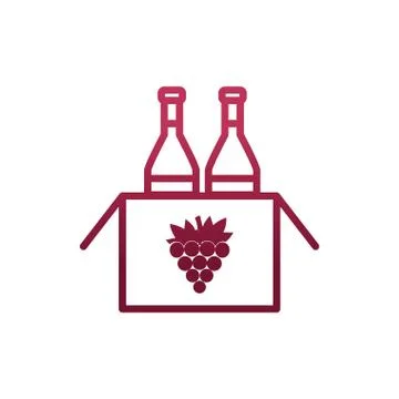 Isolated wine bottles inside box vector design Illustrazione stock
