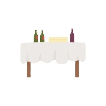 Isolated wine bottles over table vector design Stock Illustration