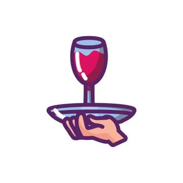 Isolated wine cup over plate vector design Ilustração Stock