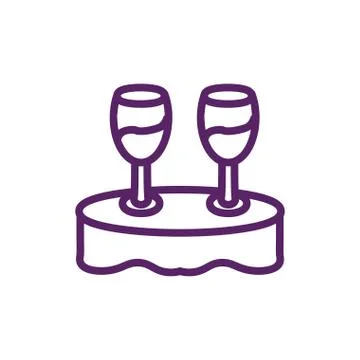 Isolated wine cups over table vector design Ilustração Stock