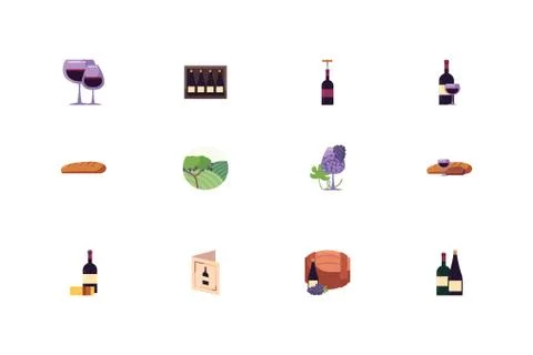 Isolated wine icon set vector design Illustrazione stock