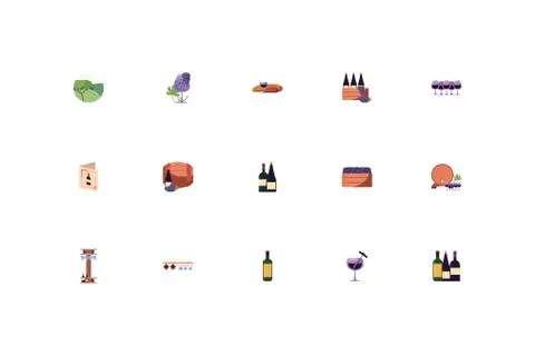 Isolated wine icon set vector design Stock Illustration