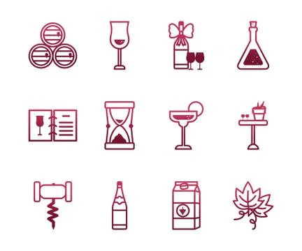 Isolated wine icon set vector design Stock Illustration