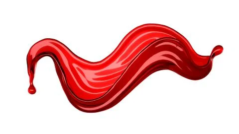 Isolated Wine Splash On A White Background. 3d illustration, 3d rendering Stock Illustration