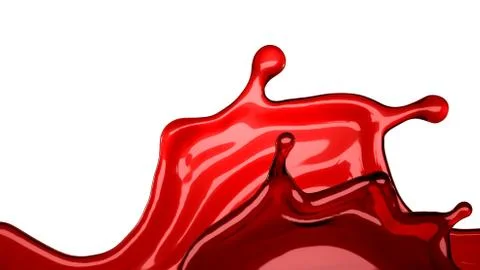 Isolated Wine Splash On A White Background. 3d illustration, 3d rendering. 스톡 일러스트