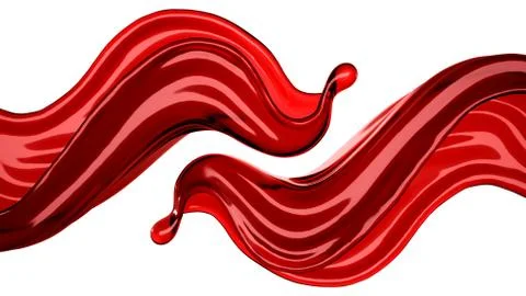 Isolated Wine Splash On A White Background. 3d illustration, 3d rendering. Иллюстрация