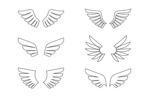Isolated wings outline icon set, vector illustration Stock Illustration