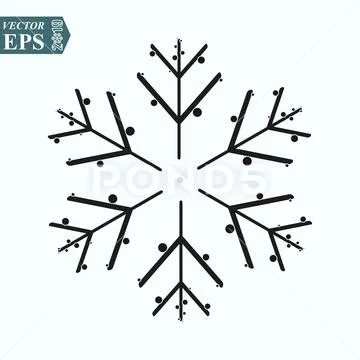 Isolated Winter Snow Outline Symbol On Clean Background. Vector Snowflake Ele Stock Illustration