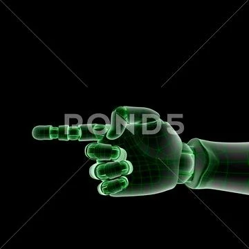Isolated wired robotic hand 3d render Stock Illustration