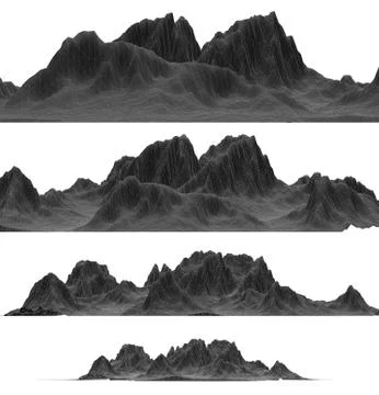 Isolated wireframe mountain graphic elements Illustrazione stock