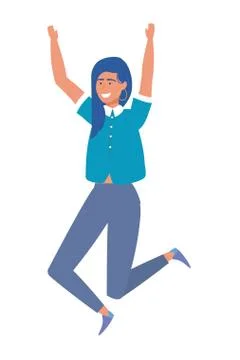 Isolated woman junping design vector illustrator Stock Illustration