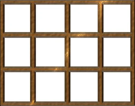 Isolated wooden window frame Stock Illustration