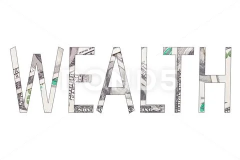 Isolated word wealth Stock Photos