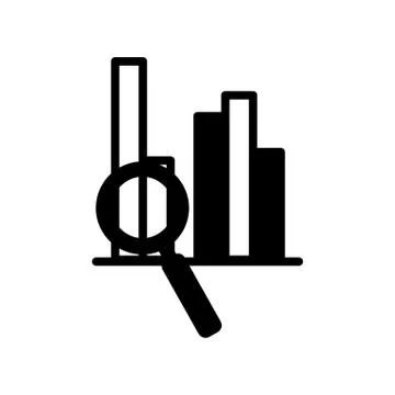 Isolated workflow bars and lupe silhouette style icon vector design 스톡 일러스트