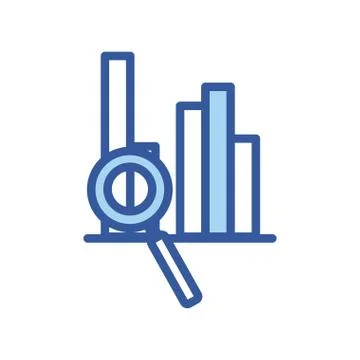 Isolated workflow bars and lupe line and fill style icon vector design 스톡 일러스트