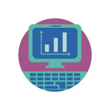 Isolated workflow inside computer vector design Stock Illustration