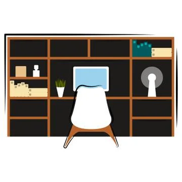 Isolated workstation image Stock Illustration