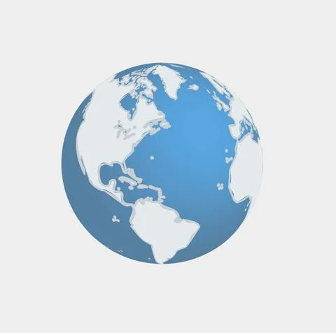 Isolated World Globe on a White Background Stock Illustration