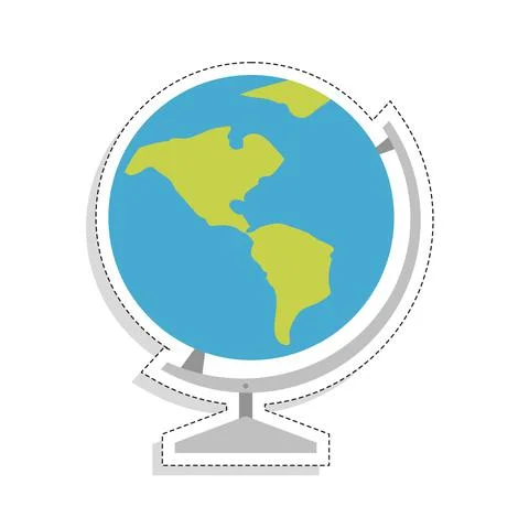 Isolated world map tool sticker Stock Illustration