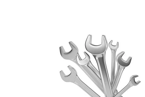 Isolated wrenchs. 3d rendering Stock Photos