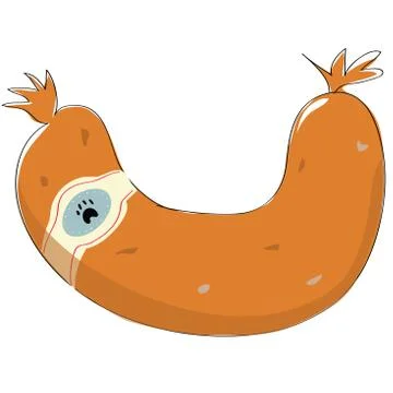 Isolated wurst on white backgrund  Stock Illustration
