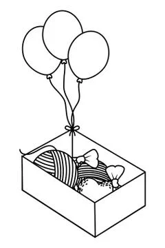 Isolated yarn balls inside box vector design Illustrazione stock