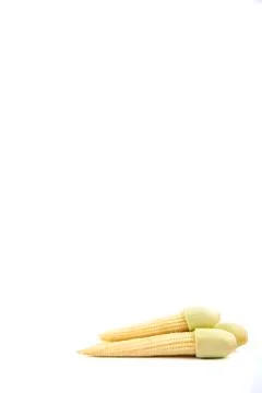 Isolated of Yellow Baby Corn Stock Photos