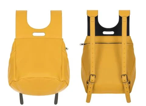 Isolated yellow  backpack Stock Photos