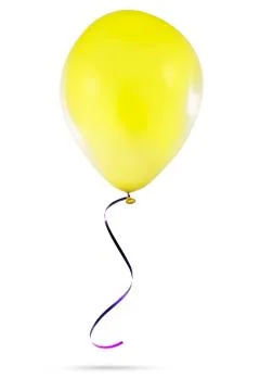 Isolated Yellow Balloon Stock Photos