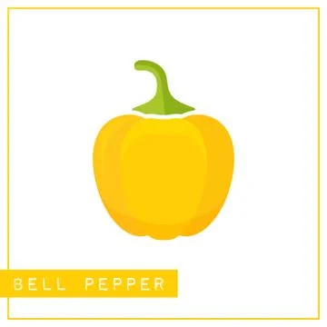 Isolated yellow bell pepper memory training card Stock Illustration