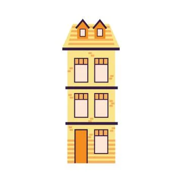 Isolated yellow city building vector design Ilustración de archivo