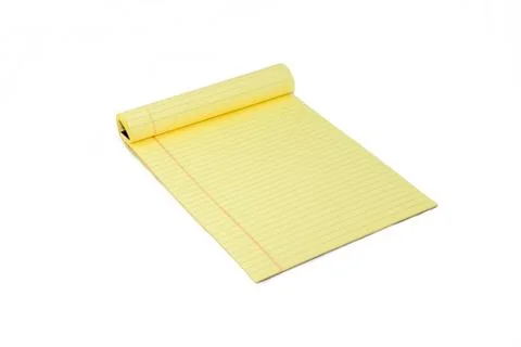 Isolated yellow notepad in white background Stock Photos