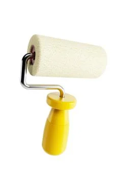 Isolated yellow paint roller Stock Illustration