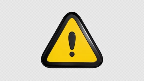 Isolated yellow rotating warning sign with black exclamation mark Stock Footage 322017425