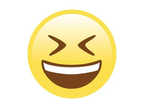 Isolated yellow vector yellow laugh and crying tear flat icon Stock Illustration