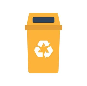 Isolated yellow waste container symbol Stock Illustration