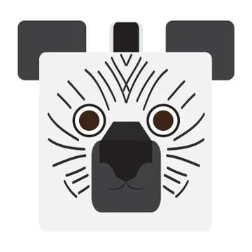 Isolated zebra face Stock Illustration