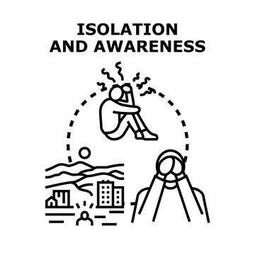 Isolation and awareness concept vector illustration art 스톡 일러스트