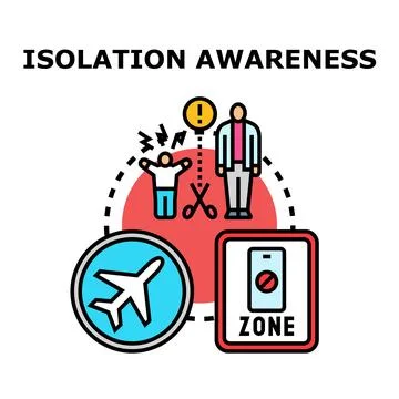 Isolation awareness concept preventing connection and communication Stock Illustration