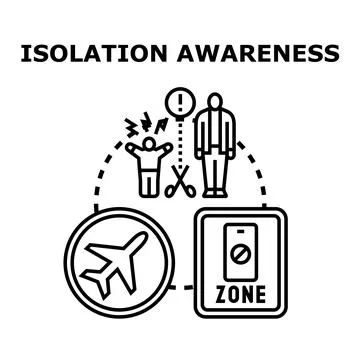 Isolation awareness concept preventing connection and communication Stock Illustration