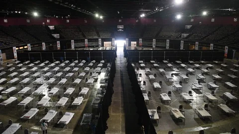 Isolation centre at the NSCI dome Stock Footage 129609503