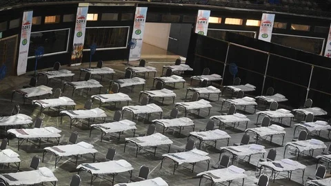 Isolation centre at the NSCI dome Stock Footage 129825778