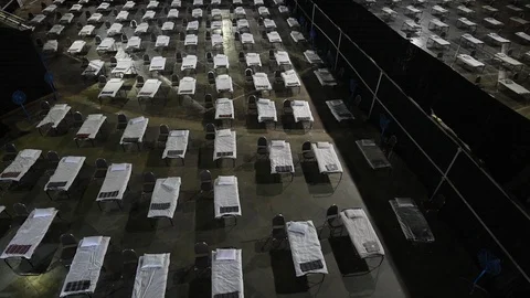 Isolation centre at the NSCI dome Stock Footage 129831997