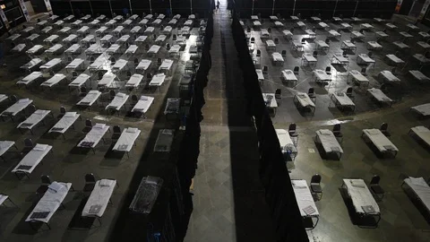 Isolation centre at the NSCI dome Stock Footage 129834706