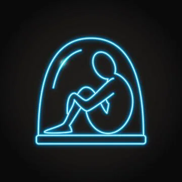 Isolation concept icon set in neon line style Stock Illustration